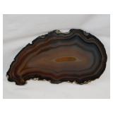 Large polished geode slice, 7.5 diam. -