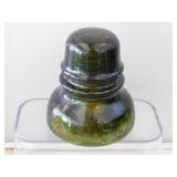 Brookfield 8 green glass insulator