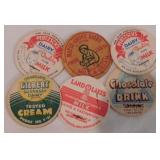 Vintage cardboard dairy bottle caps -