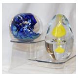 Signed Larkfield Ocean Wave blown glass