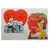 Several vintage Valentine cards & some postcards