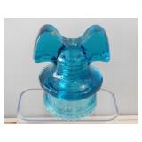 Hemingray 60 Mickey Mouse aqua glass insulator