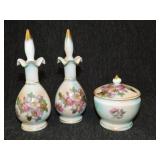 2 vintage Japanese porcelain perfume bottles and
