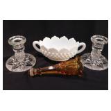 Pair of West Germany lead crystal candlesticks,