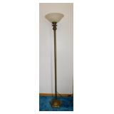 Vintage brass torchiere floor lamp