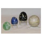 4 polished stone eggs