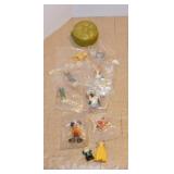 10 miniature plastic Walt Disney figures, most new