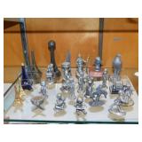 26 miniature pewter & cast metal figurines,
