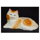 Kitschy ceramic Persian cat kitten planter, 10'