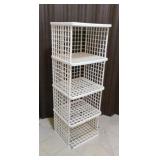 Plastic 4 shelf storage cube, 16' sq. x 48'