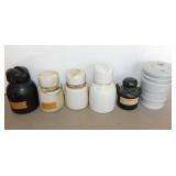 5 Belgium & France porcelain & glass insulators -