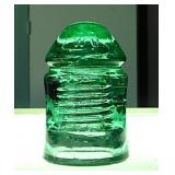W.E. Mfg. Co. WU Western Union aqua glass