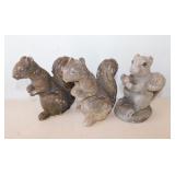 3 concrete squirrel garden statues, 7.5' tall,