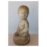 Rare 1930's concrete kewpie baby girl garden
