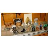 27 miniature wood, ceramic, porcelain & glass