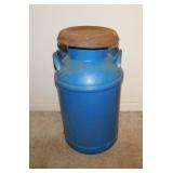 Antique milk can with lid