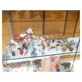 50+ miniature blown glass, pewter, wood, plastic