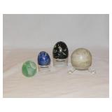 4 polished stone eggs