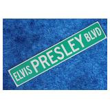 Elvis Presley Blvd plastic sign, 24' wide -