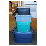 4 storage totes w/ lids