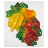 Mid Century chalkware: Fruit plaque - Easter