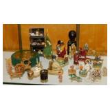 30+ miniature blown glass, pewter & porcelain