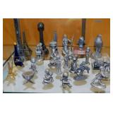 26 miniature pewter & cast metal figurines,