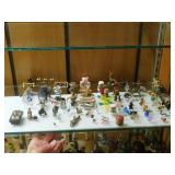 75+ miniature blown glass, pewter, wood &