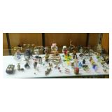 75+ miniature blown glass, pewter, wood &