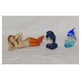 Occupied Japan mermaid figurine, 4.5" long -