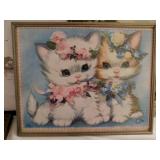Kitschy 1960's Persian Kitten Twins big eye cat