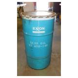 Vintage Exxon gear oil barrel w/ lid, 16 gal.,
