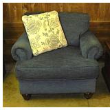 Nice Paula Deen navy upholstered arm chair &