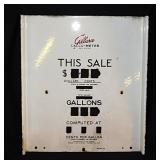 1950s porcelain gas station pump face plate sign,