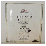 1950s porcelain gas station pump face plate sign,