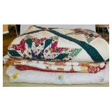 Queen size quilted bedspread - Quilted throw -