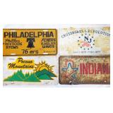 4 Americana souvenir booster license plates: