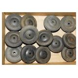 13 Smith Miller rubber tire wheels, 2.25" diam
