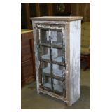 Nice primitive barn wood cabinet w/ 8 pane window