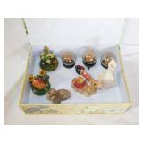 3 Chinese cork carvings in glass domes - 2