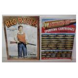 2 decorative metal gun signs:  Red Ryder -