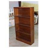 Mid Century oak 4 shelf bookcase,  26" x 8" x 45"