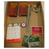 Vintage auto glass & oil items: Sidell Illinois