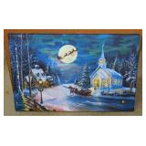 Wall art: Lighted Christmas stretched canvas -