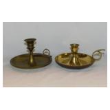 2 brass chamber candlesticks
