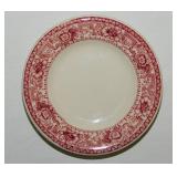 Geometric red transferware floral chunky