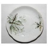 Gilded botanical leaf porcelain butter pat