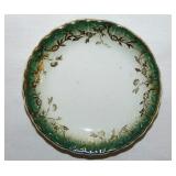 Gilded floral porcelain butter pat, unmarked