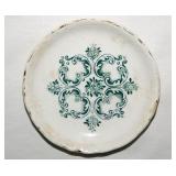 Green floral scroll transferware ironstone