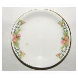 Gilded geometric floral porcelain butter pat,